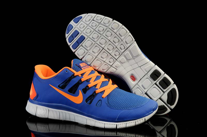 Nike Free Run 5.0 V2 Mens Running Shoes New Breathable Blue Orange (4)